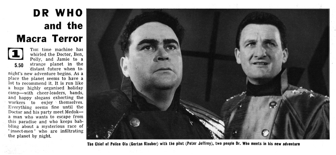 Original 1967 Radio Times article on The Macra Terror.